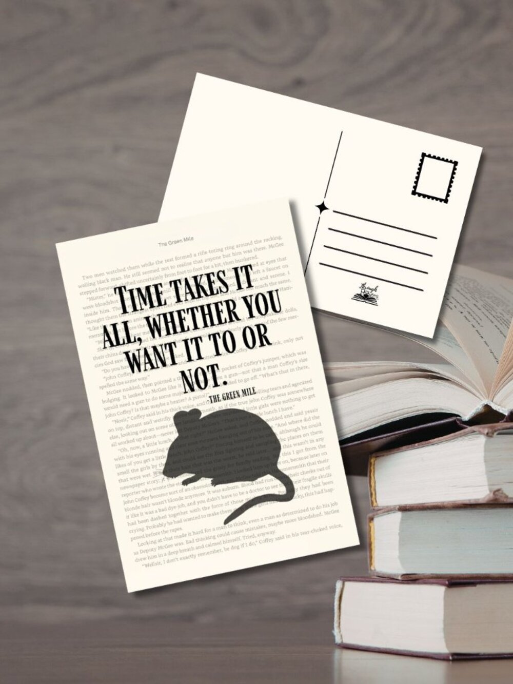 Stephen King Bookish Book Page Postcard Mini Art Print, The Green Mile